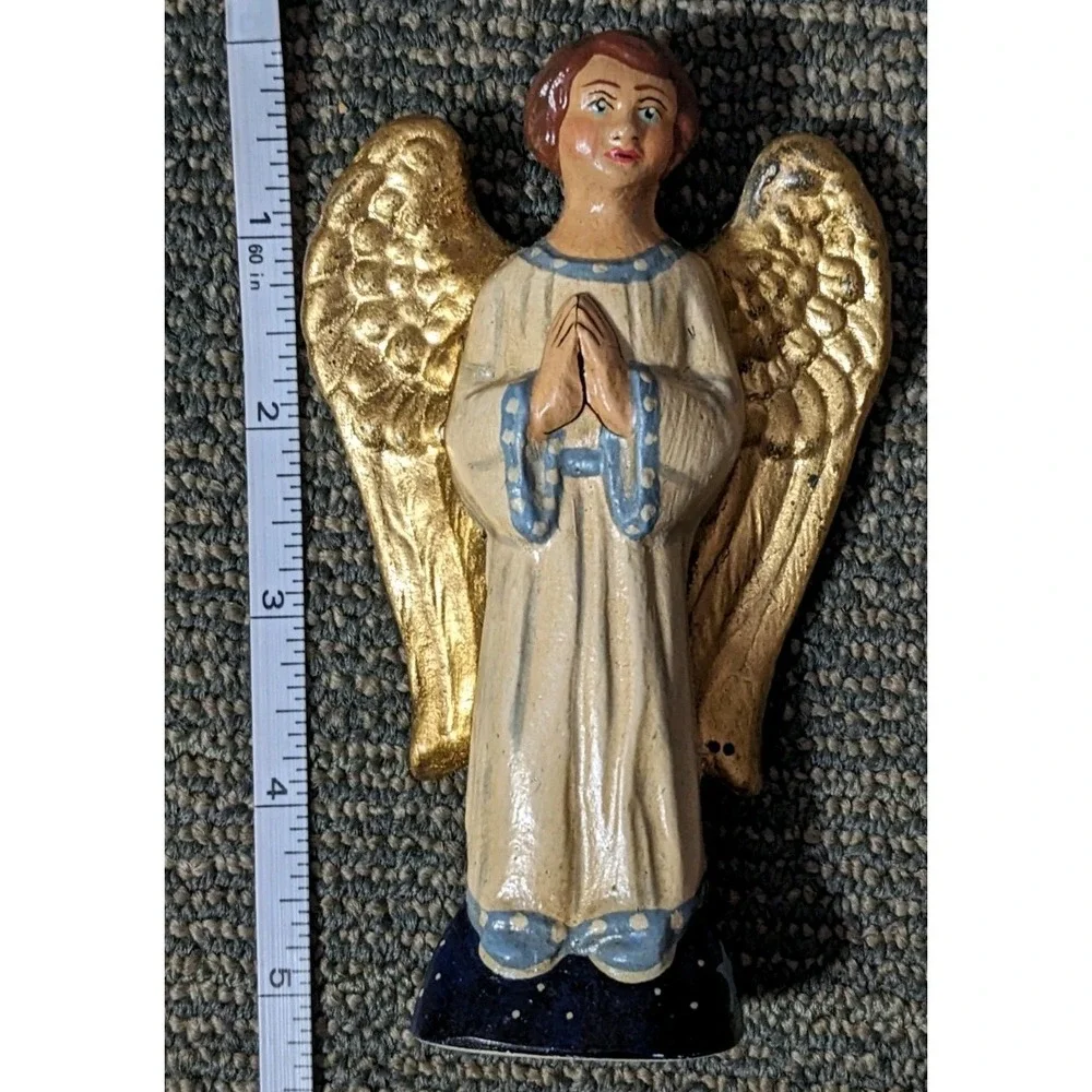 Vaillancourt Folk Art Chalkware Angel Stars Gown 2017 #173 11038 Gold Wings READ